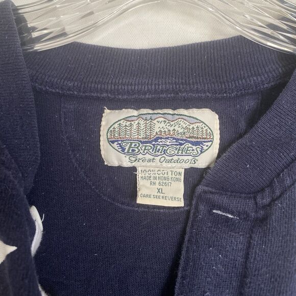 Vintage Britches Great Outdoors Men’s Henley Shirt L Long Sleeve Patriotic USA - Picture 5 of 7